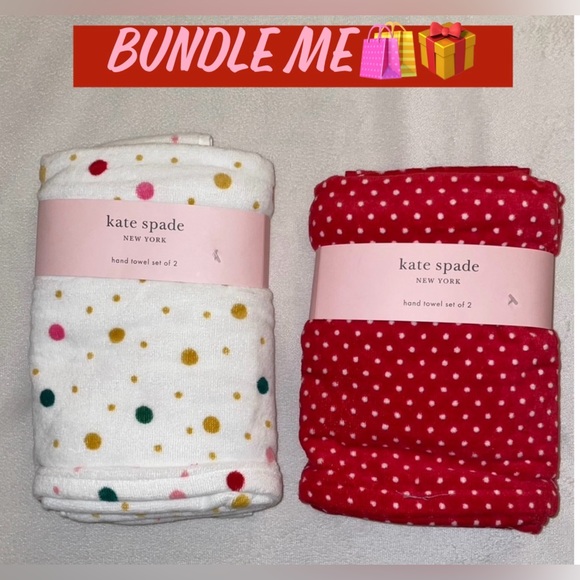 ๐HP๐New! Kate Spade Rainbow Dot Cotton Hand Towels 2 Piece-18โx28โ๐ - Picture 6 of 9